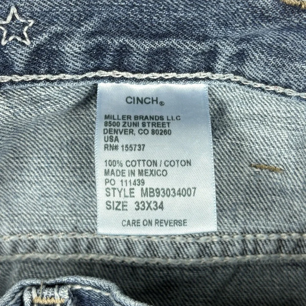 Cinch White Label Relaxed Bootcut Jeans Men’s 33x34 (Fits 33x33) Blue Western